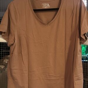 Time and Tru Women's Short Sleeve Brown Tee